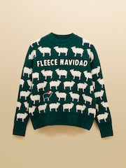 Joules Intarsia Knitted Fleece Navidad Relaxed Fit Jumper with Crew Neck - Image 6 of 6