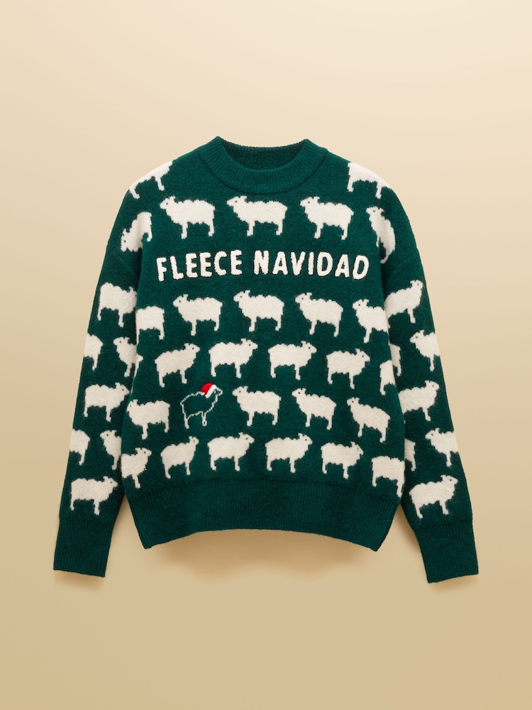 Joules Intarsia Knitted Fleece Navidad Relaxed Fit Jumper with Crew Neck - Image 6 of 6 Joules Intarsia Knitted Fleece Navidad Relaxed Fit Jumper with Crew Neck - Image 6 of 6