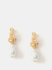 Mint Velvet Gold Tone Pearl Drop Earrings - Image 1 of 3