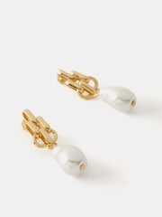 Mint Velvet Gold Tone Pearl Drop Earrings - Image 2 of 3