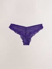 Purple Brazilian Mesh & Lace Knickers - Image 1 of 3