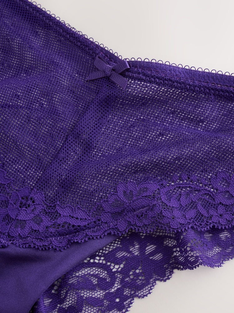 Purple Brazilian Mesh & Lace Knickers - Image 2 of 3