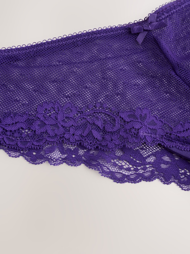 Purple Brazilian Mesh & Lace Knickers - Image 3 of 3