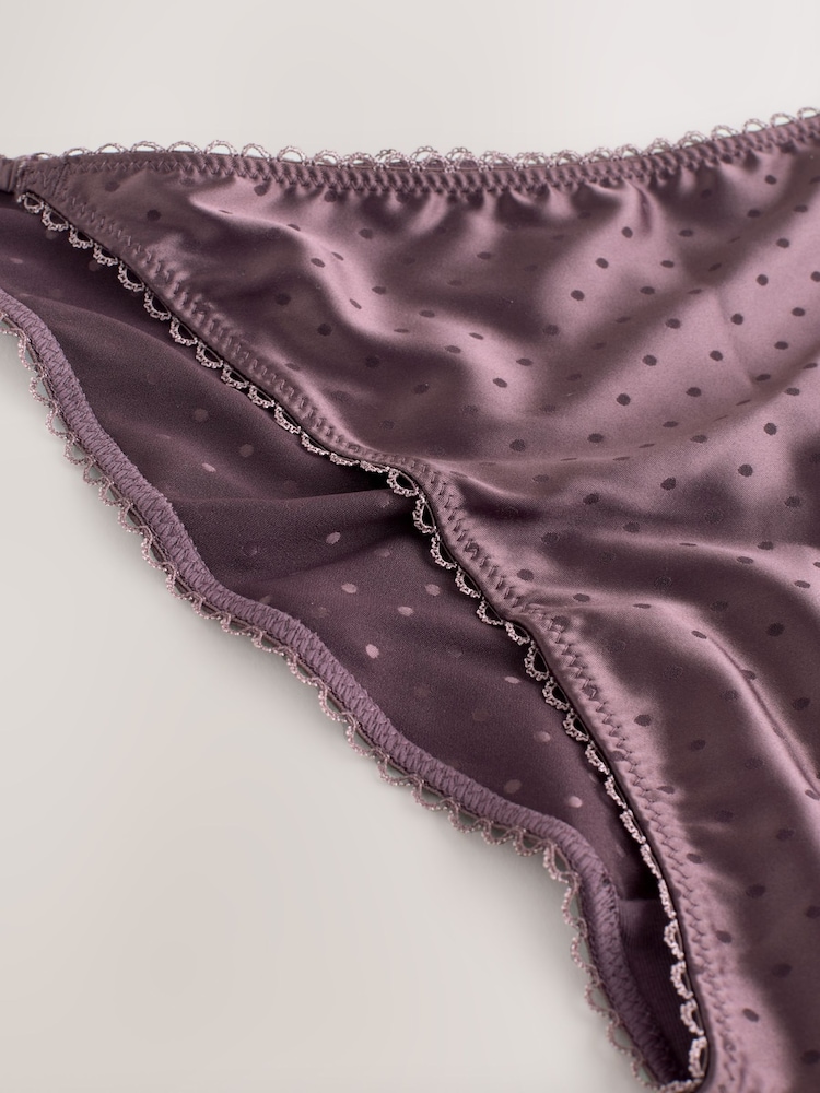 Chocolate Brown High Shine Spot Tanga Knickers - Image 6 of 6 Chocolate Brown High Shine Spot Tanga Knickers - Image 6 of 6