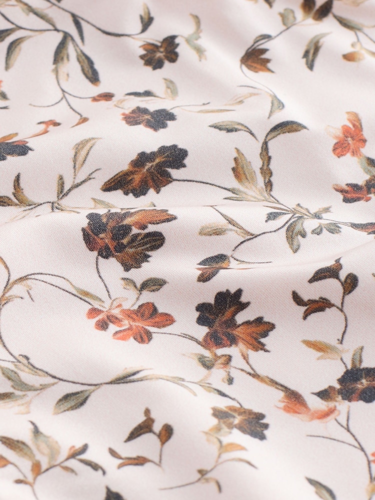 Cream Floral Print & Berry High Rise Lace Trim Knickers - Image 11 of 11