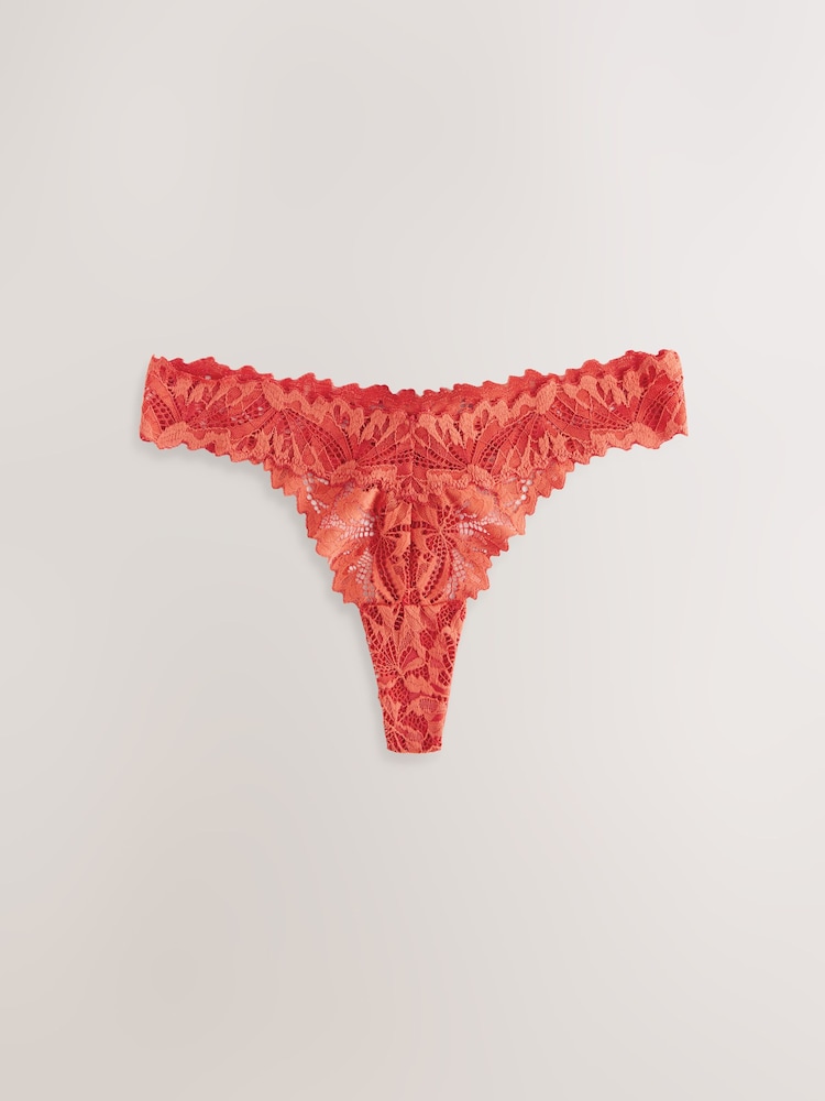 Rust Thong Ultimate Comfort Lace Knickers 2 Pack - Image 2 of 5