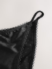 Black High Shine Spot Tanga Knickers - Image 6 of 7