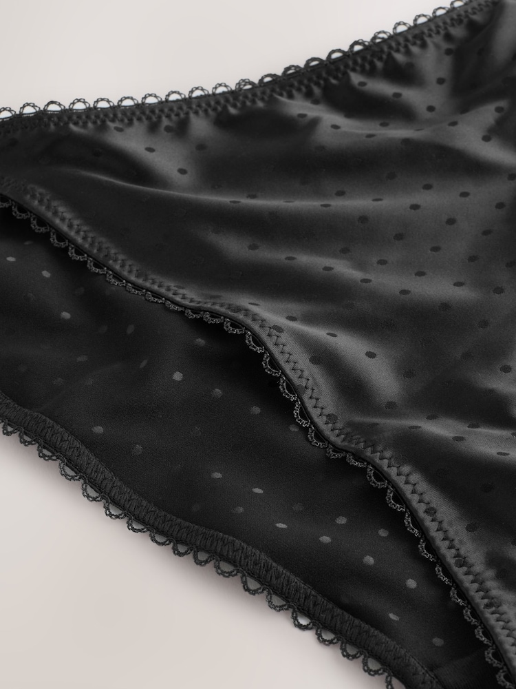 Black High Shine Spot Tanga Knickers - Image 7 of 7 Black High Shine Spot Tanga Knickers - Image 7 of 7