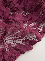 Burgundy Red Thong Ultimate Comfort Lace Knickers 2 Pack - Image 6 of 7