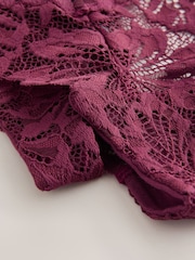 Burgundy Red Thong Ultimate Comfort Lace Knickers 2 Pack - Image 8 of 8