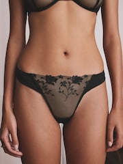 Black Premium Swiss Floral Embroidery Knickers - Image 1 of 6
