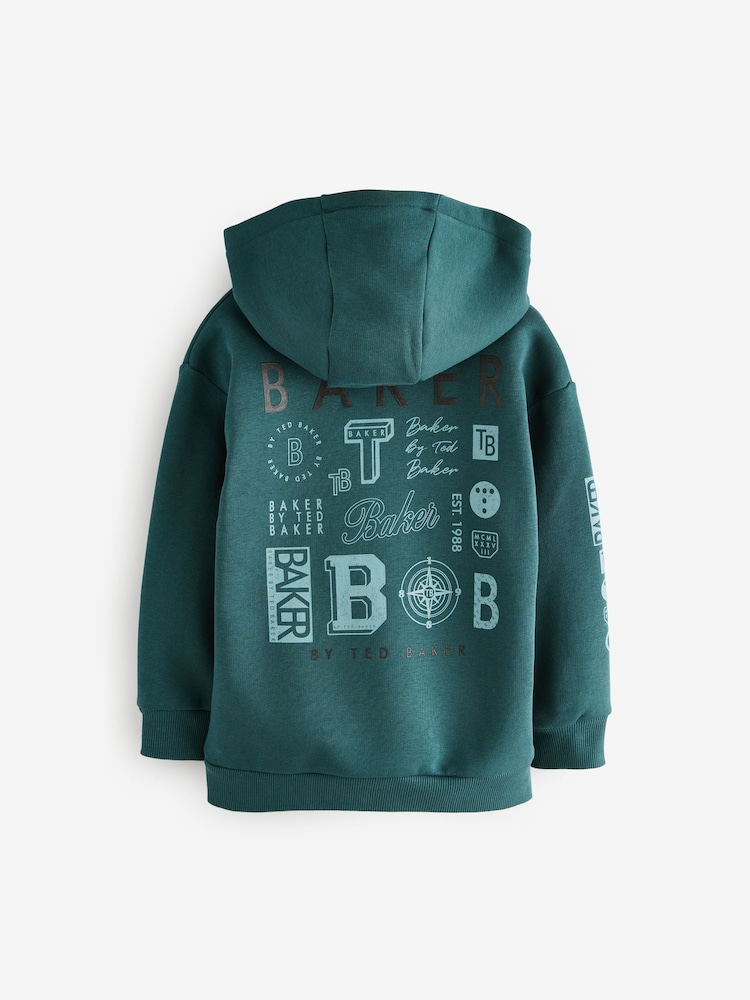 Baker by Ted Baker Green Graphic Hoodie - Image 2 of 6