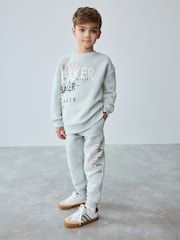 Baker by Ted Baker Grey Graphic Sweatshirt and Joggers Set - Image 2 of 10
