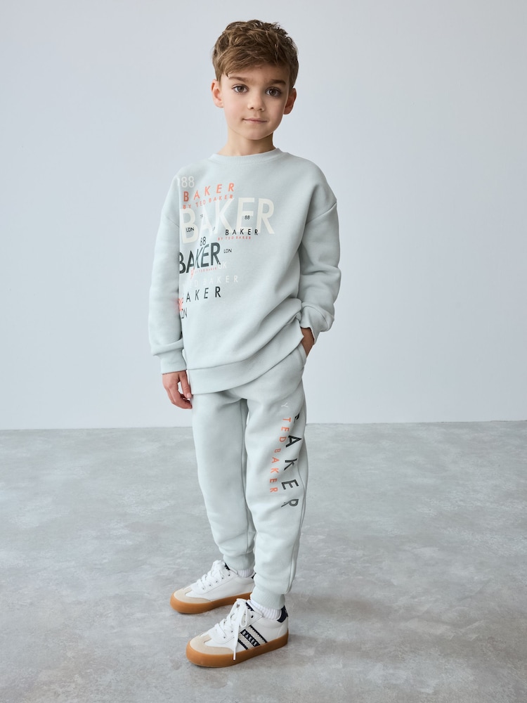 Baker by Ted Baker Grey Graphic Sweatshirt and Joggers Set - Image 2 of 10