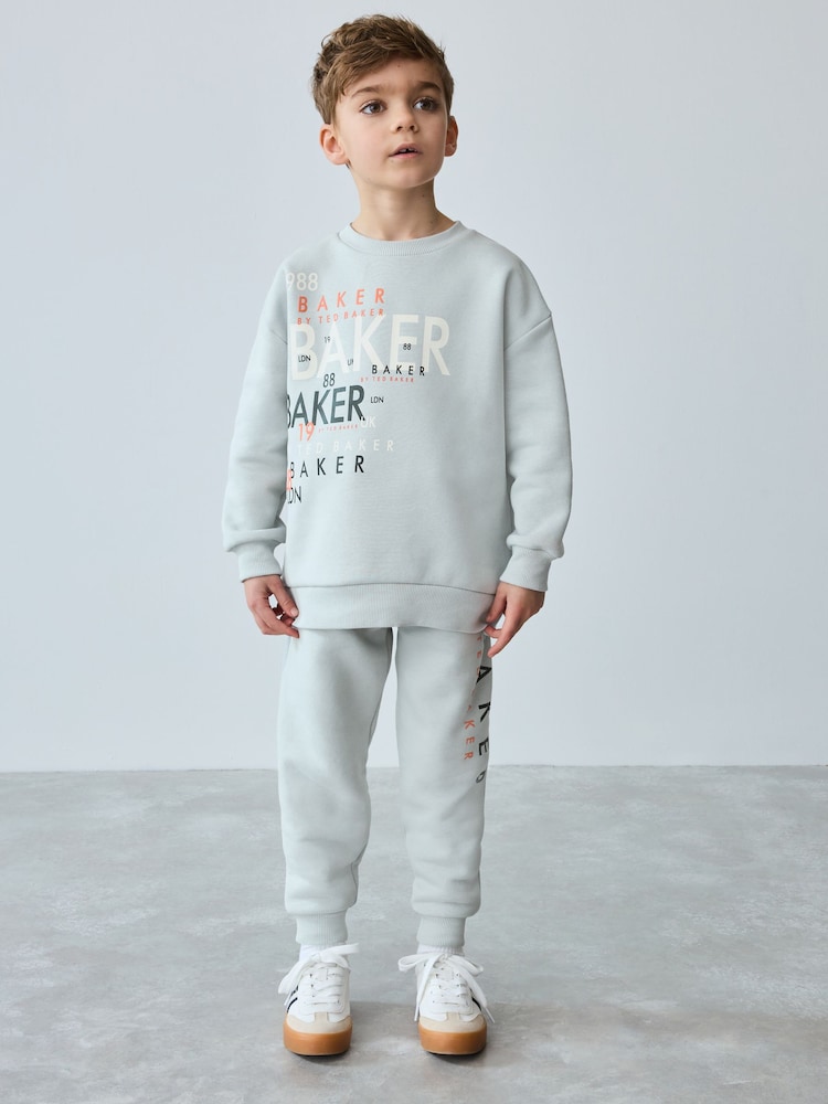 Baker by Ted Baker Grey Graphic Sweatshirt and Joggers Set - Image 3 of 10