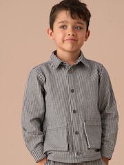 Angel & Rocket Blue 100% Cotton Byron Casual Stripe Jacket - Image 1 of 17