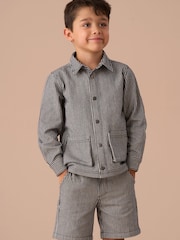 Angel & Rocket Blue 100% Cotton Byron Casual Stripe Jacket - Image 14 of 17