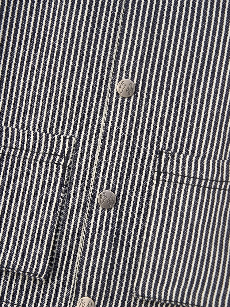 Angel & Rocket Blue 100% Cotton Byron Casual Stripe Jacket - Image 17 of 17