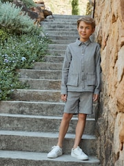 Angel & Rocket Blue 100% Cotton Byron Casual Stripe Jacket - Image 6 of 17