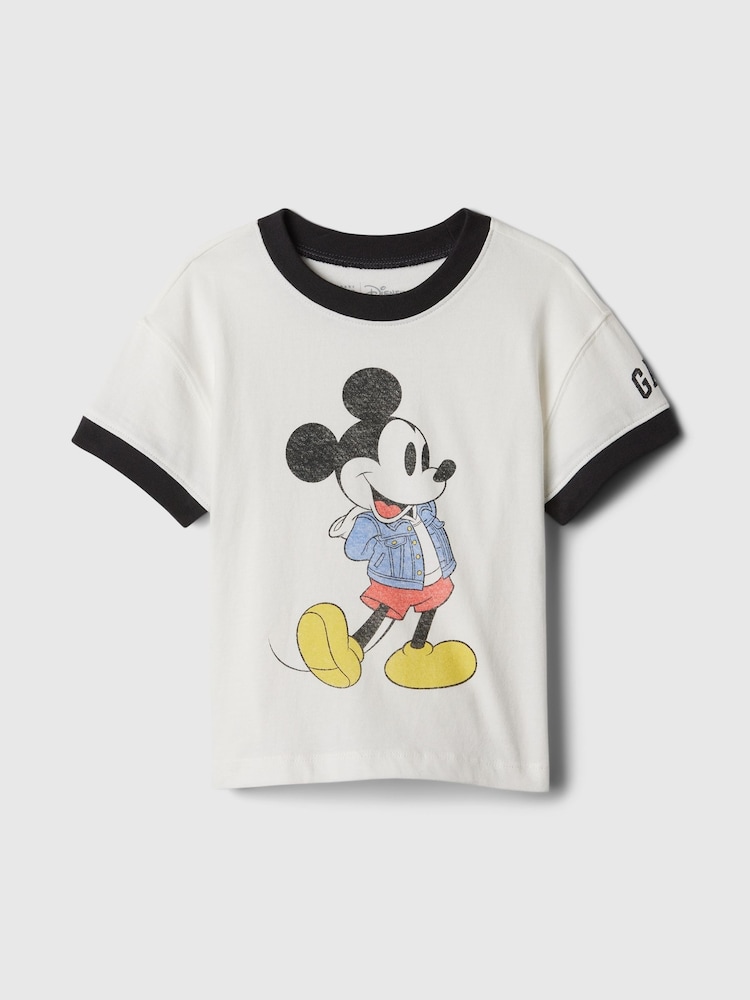 Gap White Mickey Mouse Disney Short Sleeve Graphic T-Shirt (6mths-5yrs) - Image 1 of 2
