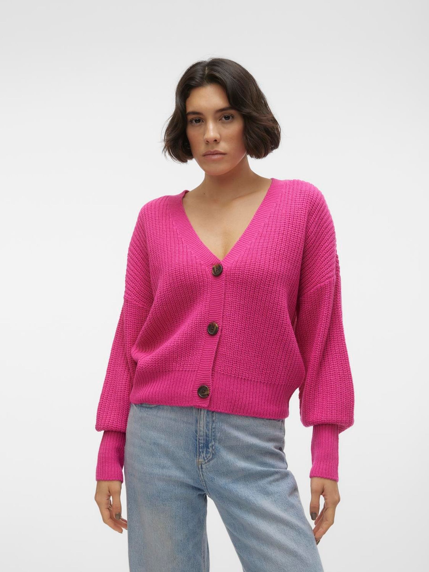 絶対的な信頼 VERO Buy MODA USA Next from Cardigan Knitted Down Button Pink ニット/セーター