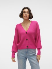 VERO MODA Pink Button Down Knitted Cardigan - Image 3 of 5