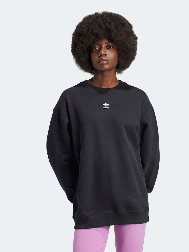 adidas Originals Black Essentials 100% Cotton Sweatshirt - Image 1 of 6