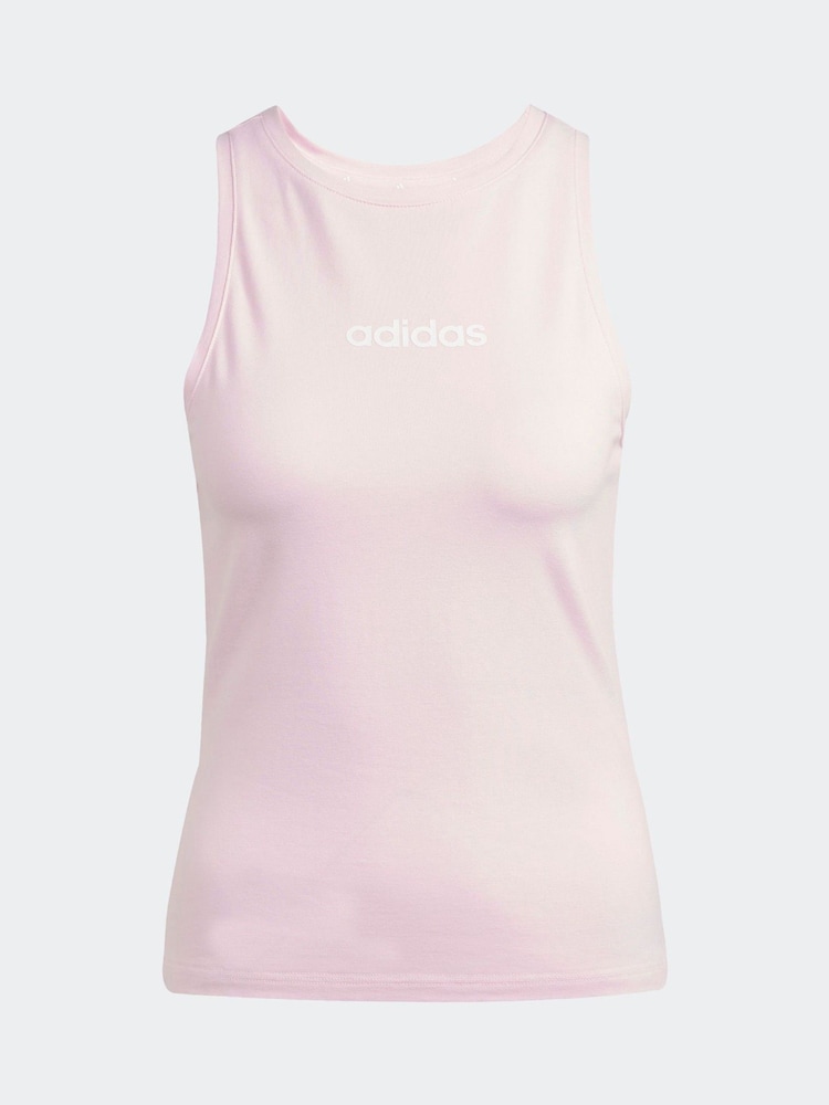 adidas Pink Linear Tank Top - Image 6 of 6
