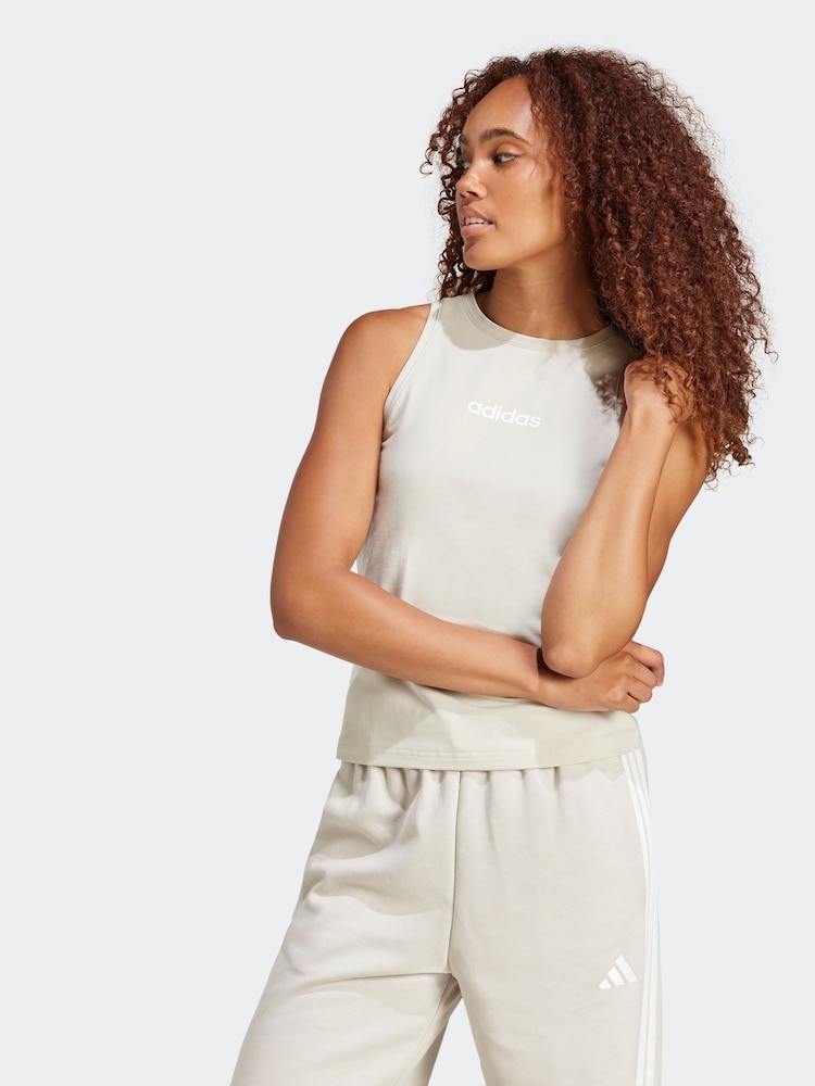 adidas Grey Linear Tank Top - Image 1 of 7