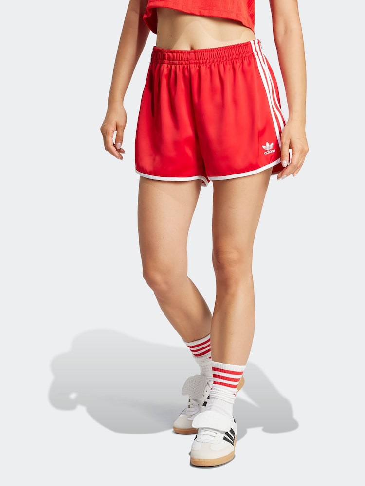 adidas Originals Red Adicolour 3-Stripes Sprinter Shorts - Image 1 of 6
