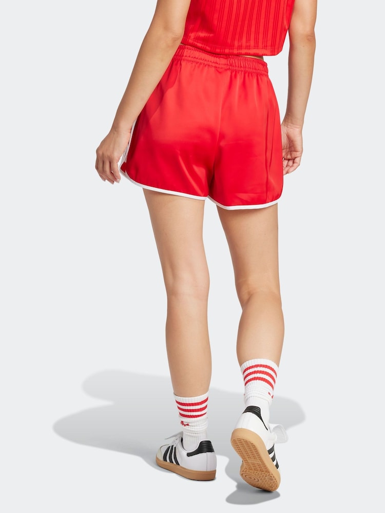 adidas Originals Red Adicolour 3-Stripes Sprinter Shorts - Image 2 of 6