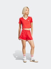 adidas Originals Red Adicolour 3-Stripes Sprinter Shorts - Image 3 of 6
