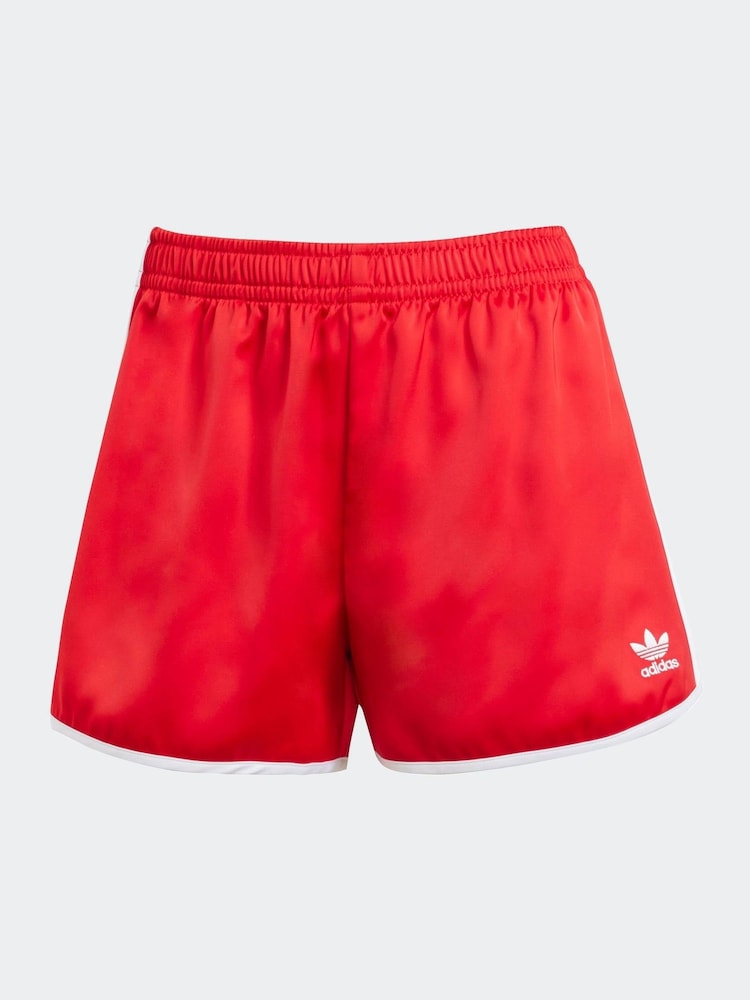adidas Originals Red Adicolour 3-Stripes Sprinter Shorts - Image 6 of 6