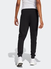 adidas Black Essentials 3-Stripes Cuffed Joggers - Image 2 of 6