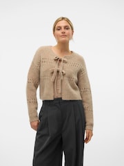 VERO MODA Long Sleeve Tie Front Bow Detail Knitted Cardigan - Slika 2 iz 6