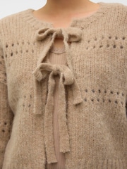 VERO MODA Long Sleeve Tie Front Bow Detail Knitted Cardigan - Slika 4 iz 6