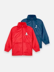 Personalised Monogrammed Girls Micro Fleece lined Rain Jacket by Alphabet - Image 5 of 5