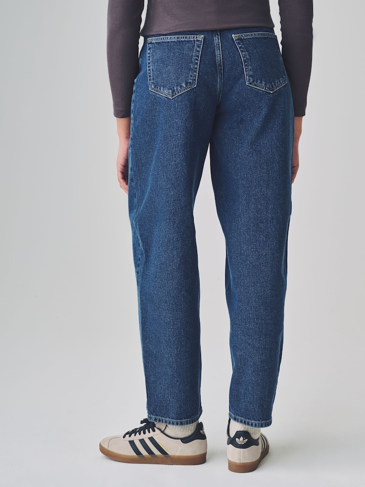 VERO MODA Blue Barrel Fit 100% Cotton High Waisted Jeans - Image 2 of 5