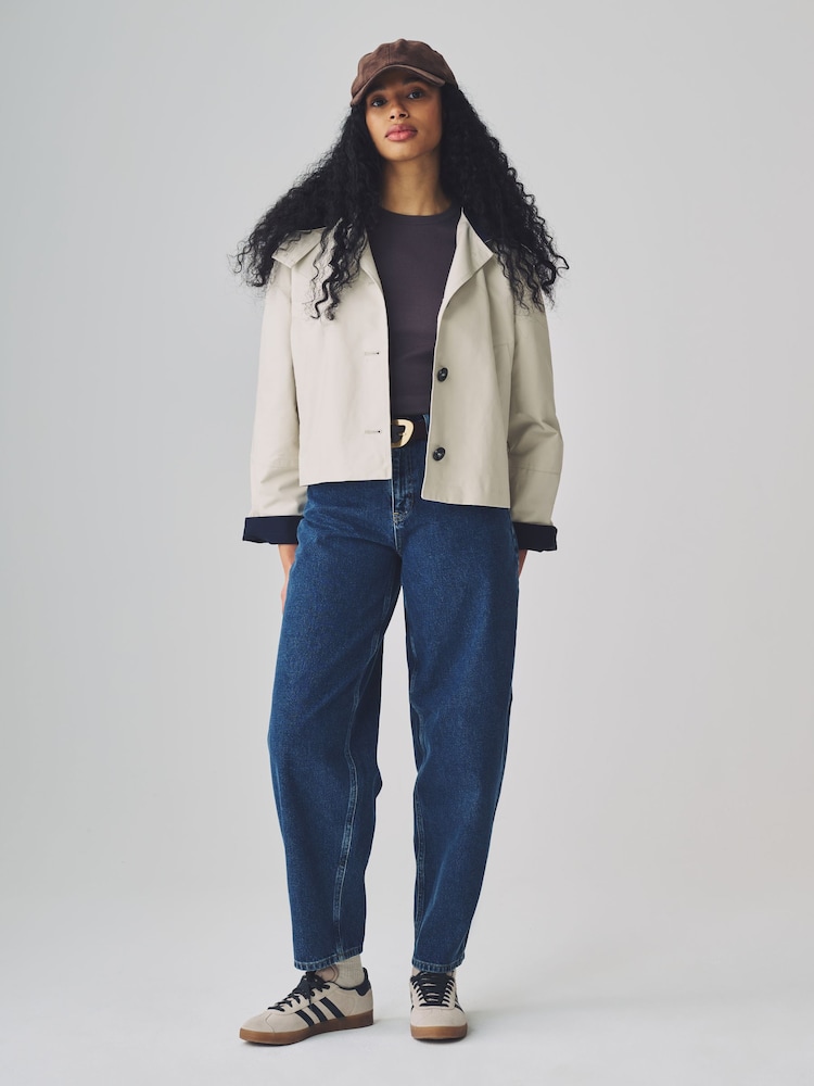 VERO MODA Blue Barrel Fit 100% Cotton High Waisted Jeans - Image 3 of 5