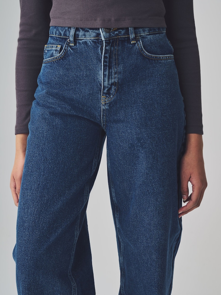 VERO MODA Blue Barrel Fit 100% Cotton High Waisted Jeans - Image 5 of 5