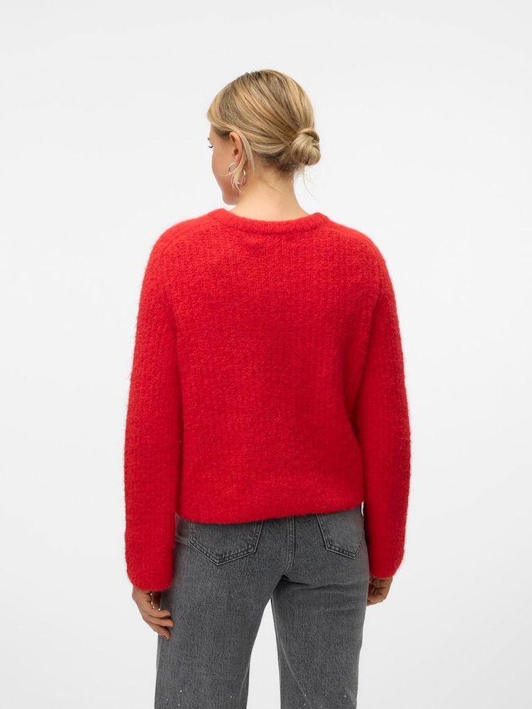 VERO MODA teksturirana pletena jopica z gumbi - Slika 2 iz 2