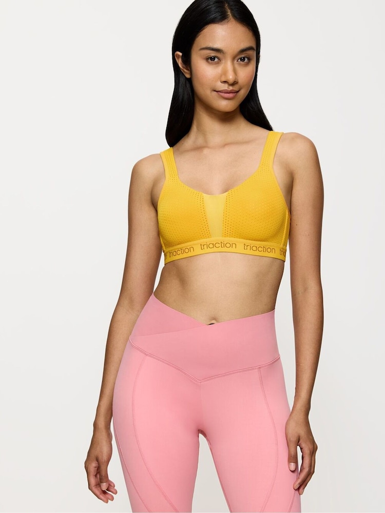 Triumph Yellow Triaction Energy Lite Non Wired Sports Bra - Image 4 of 5