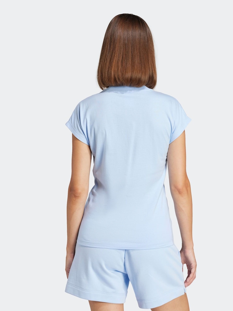 adidas Blue Essentials Single Jersey T-Shirt - Image 2 of 6