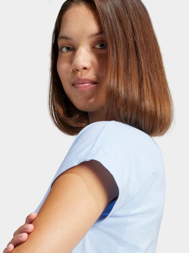 adidas Blue Essentials Single Jersey T-Shirt - Image 5 of 5 adidas Blue Essentials Single Jersey T-Shirt - Image 5 of 5