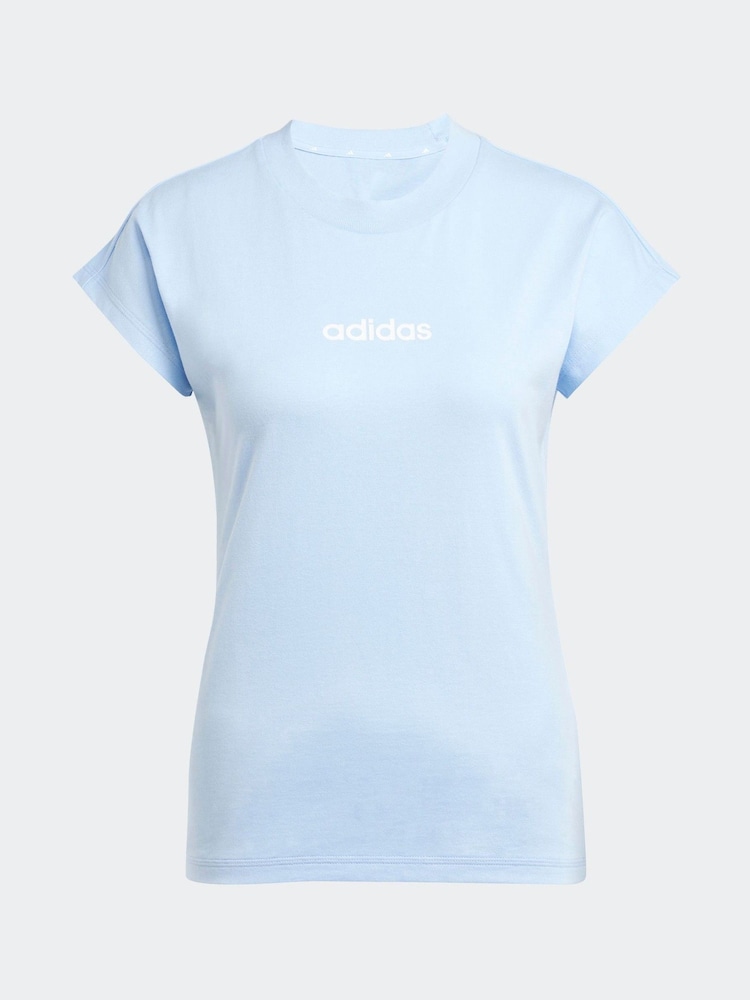 adidas Blue Essentials Single Jersey T-Shirt - Image 6 of 6