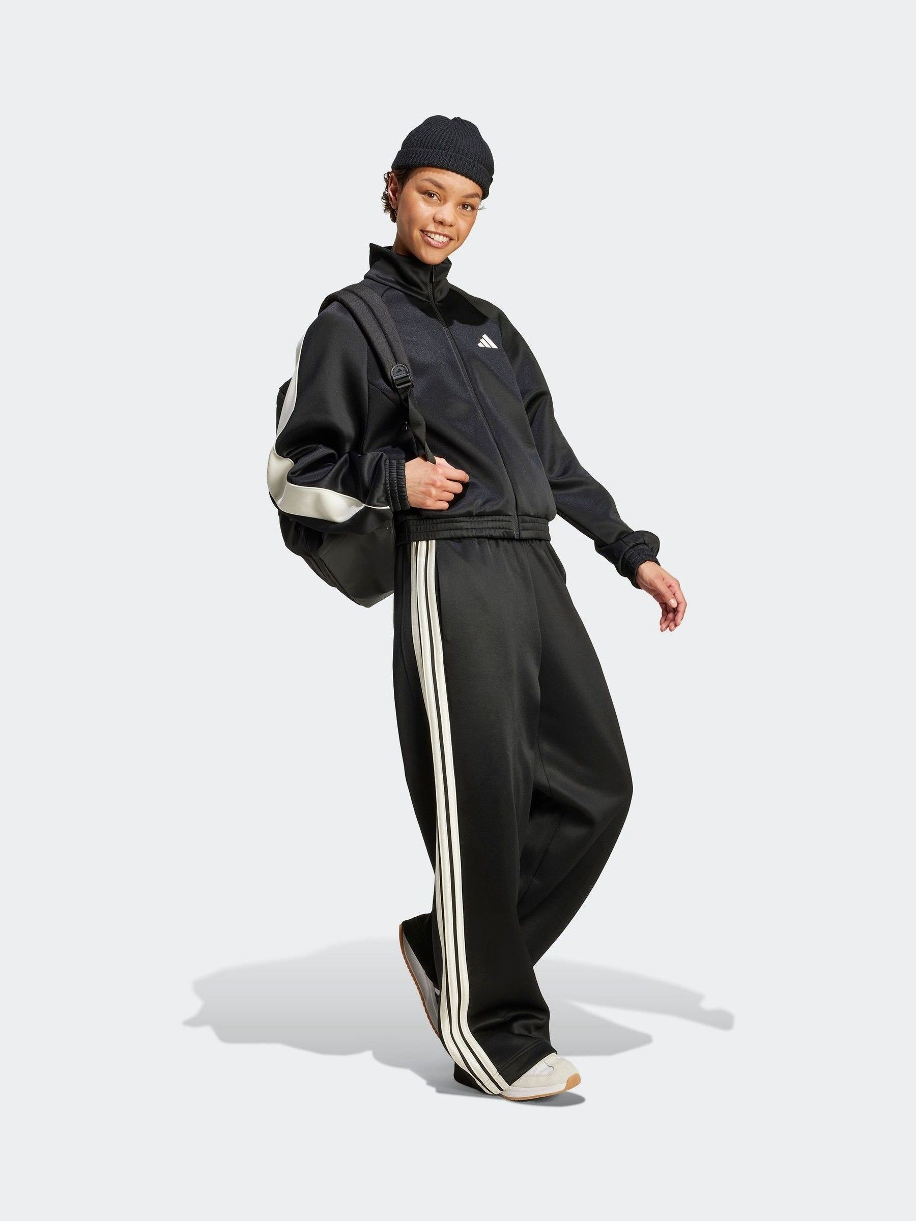 Buy adidas Black Stadium Loose Fit 3-Stripes Trackpant Trousers