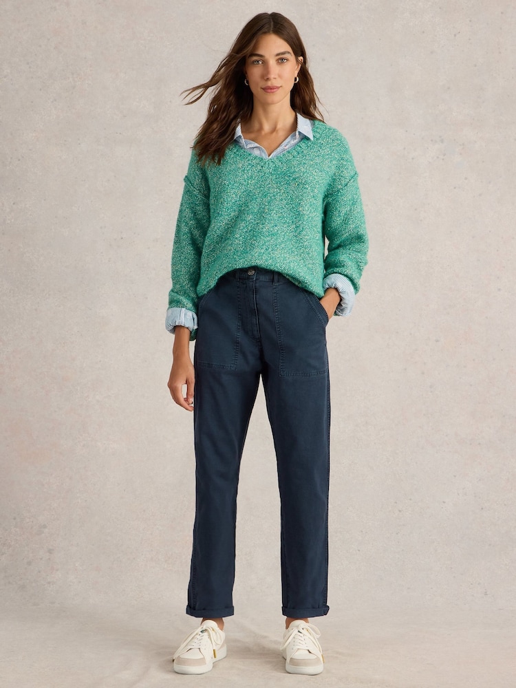 White Stuff Blue Twister Chino Trousers - Image 1 of 6