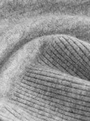 Grey Melange Pattern Crew Neck Knitted Jumper with Wool - Image 7 of 8