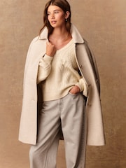 Ecru Stitch V-Neck Bow Argyle Jumper - Image 5 of 9