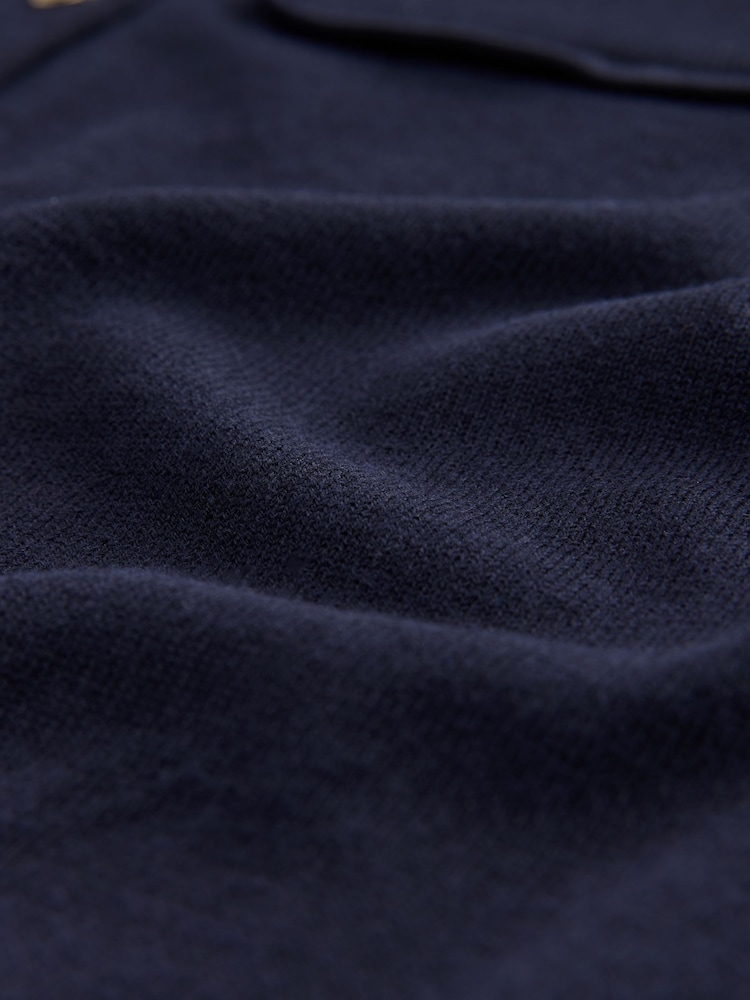 Blue Navy Soft Touch Cotton Rich Pocket Front Cardigan - Image 7 of 7